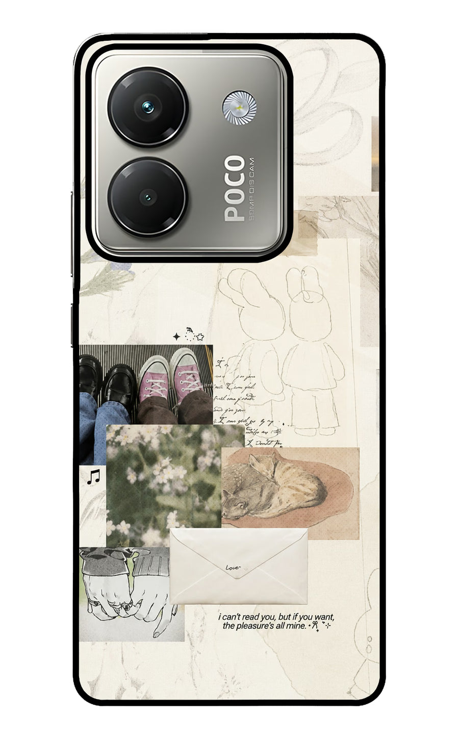 Soft Aesthetic Poco M7 Pro 5G Back Cover, Glass case