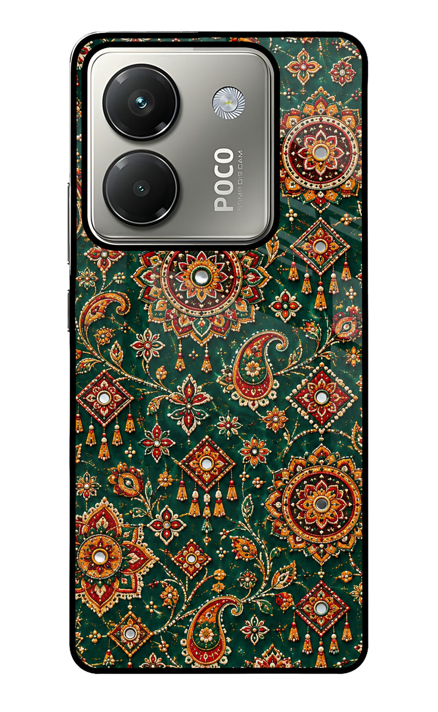 Green Pataka Poco M7 Pro 5G Back Cover, Glass case