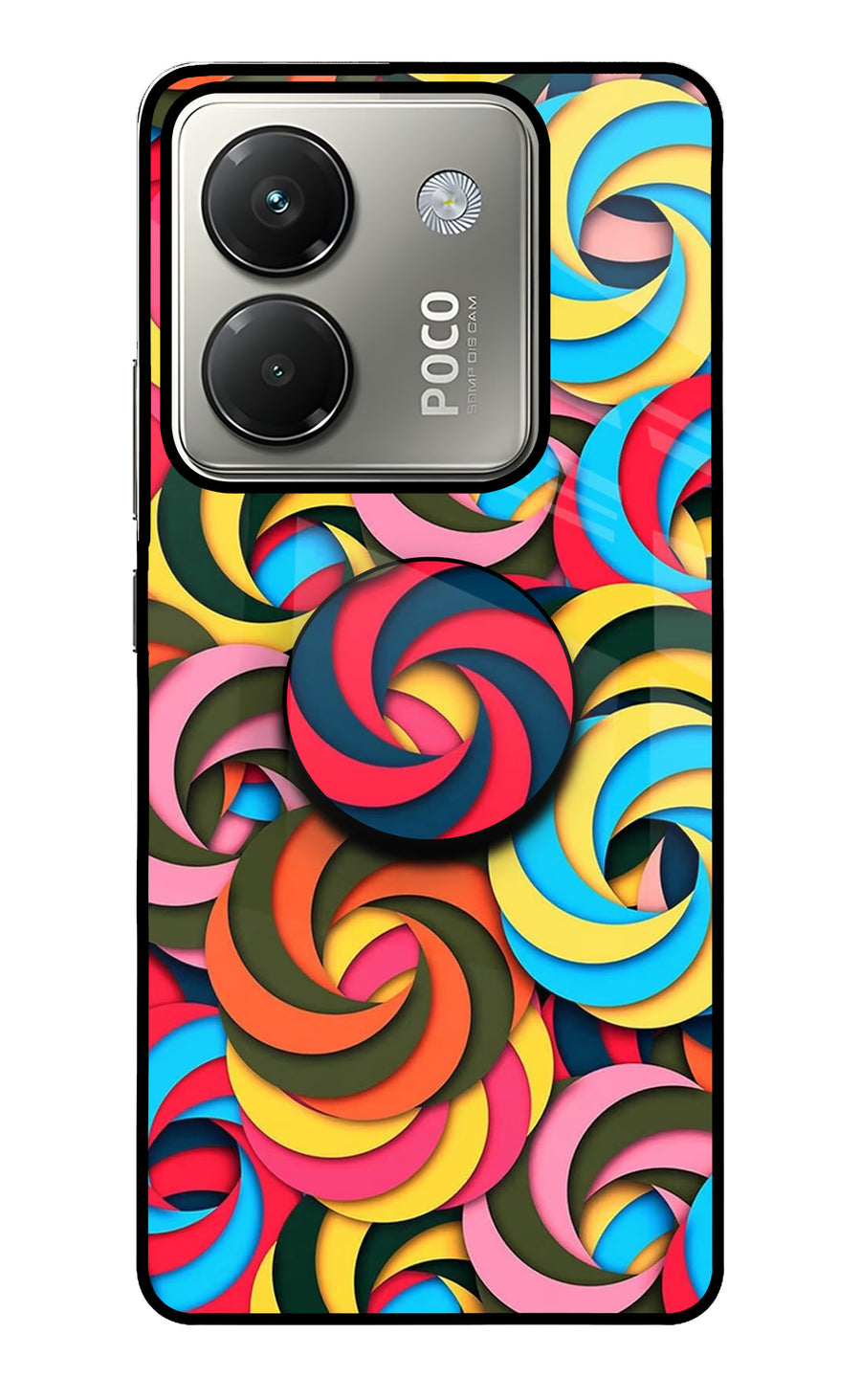 Spiral Pattern Poco M7 Pro 5G Pop Case, Glass case