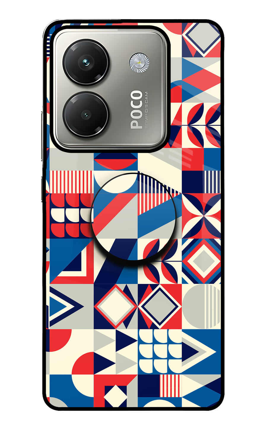 Colorful Pattern Poco M7 Pro 5G Pop Case, Glass case