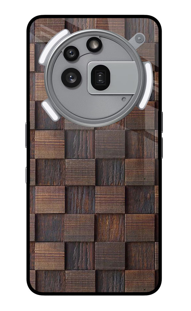 Wooden Cube Design Nothing Phone 3a Pro Glass Case