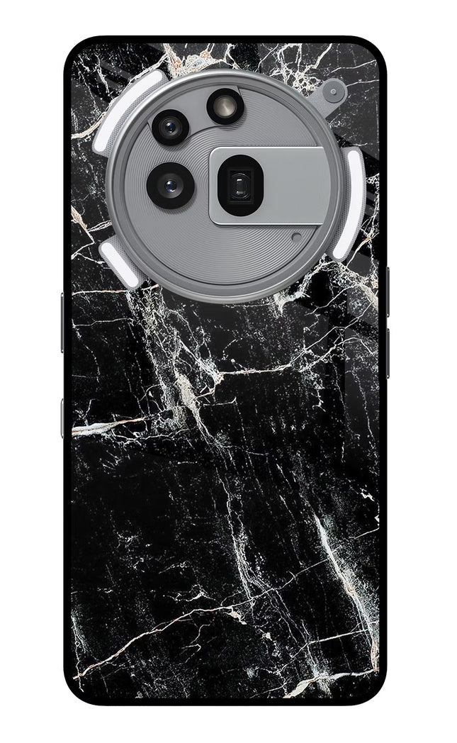 Black Marble Texture Nothing Phone 3a Pro Glass Case