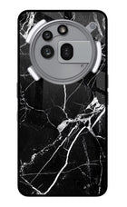 Black Marble Pattern Nothing Phone 3a Pro Glass Case