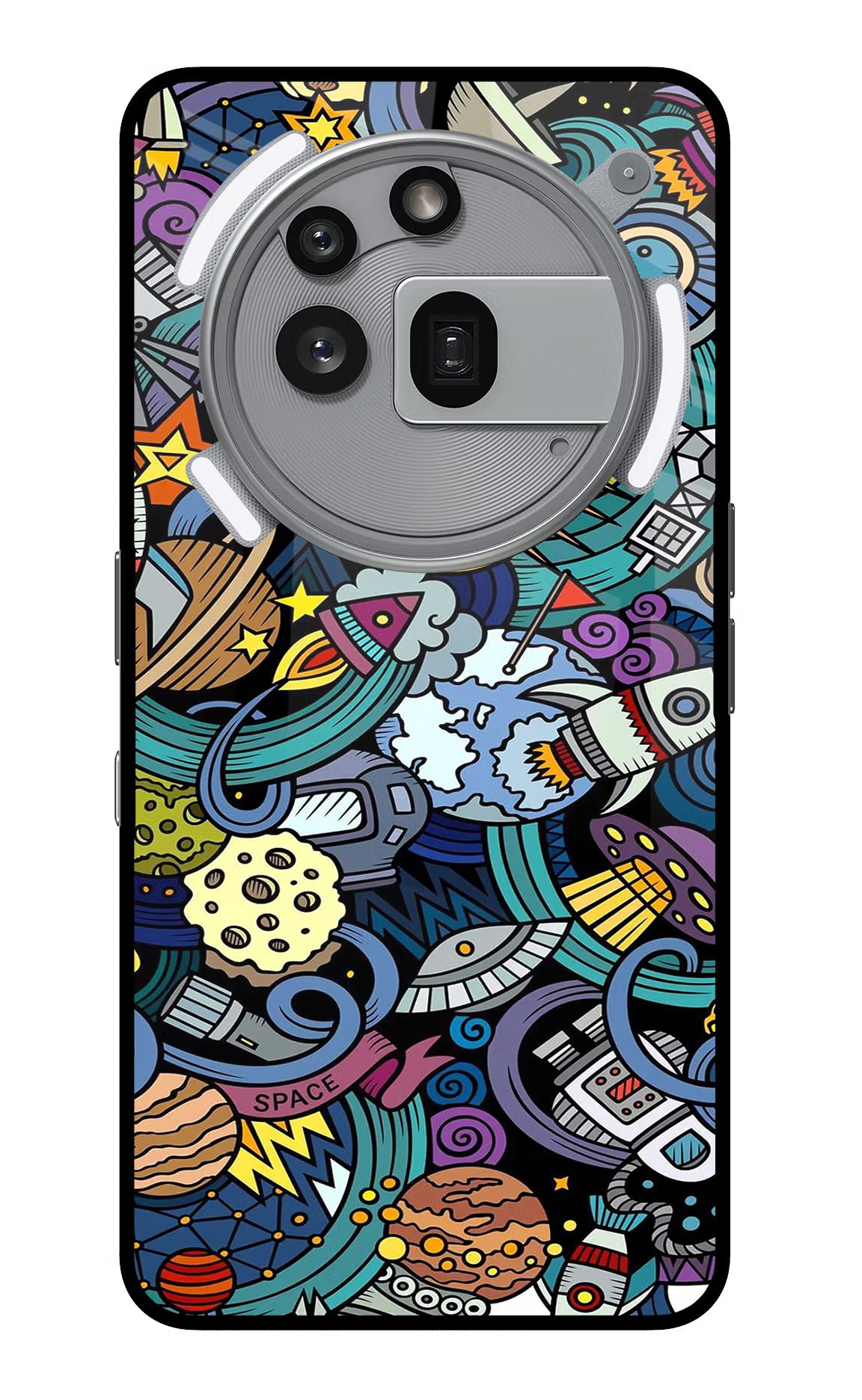 Space Abstract Nothing Phone 3a Pro Glass Case Back Cover by Casekaro
