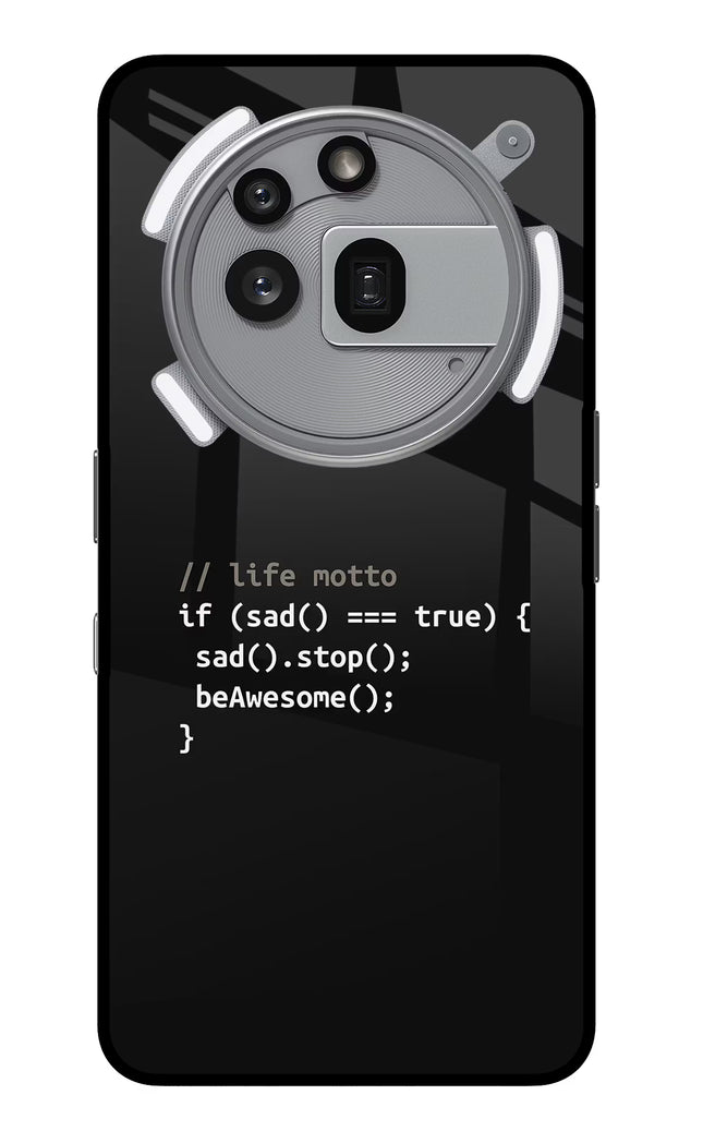 Life Motto Code Nothing Phone 3a Pro Glass Case