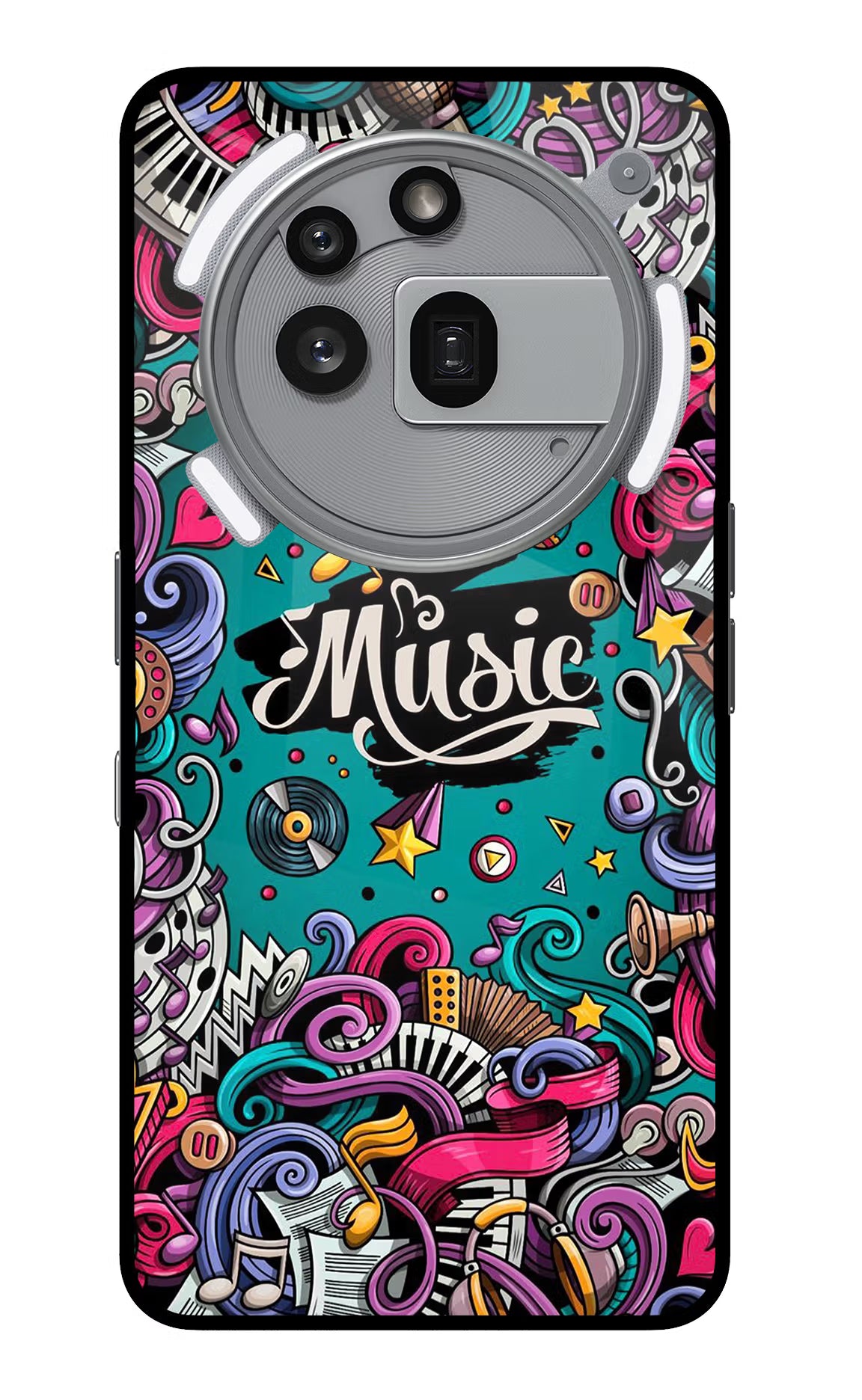 Music Graffiti Nothing Phone 3a Pro Glass Case Back Cover by Casekaro