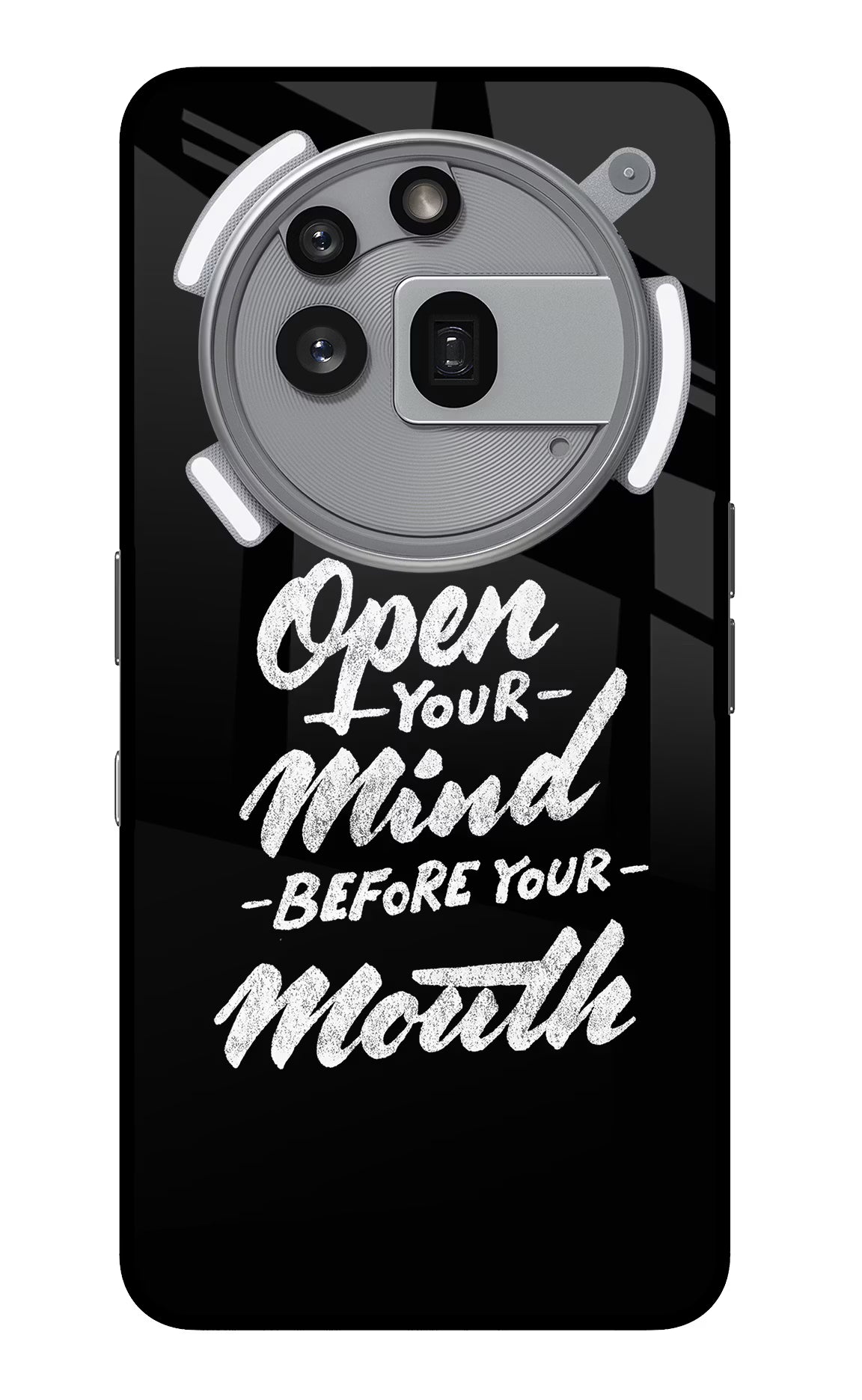 Open Your Mind Before Your Mouth Nothing Phone 3a Pro Glass Case Back Cover by Casekaro