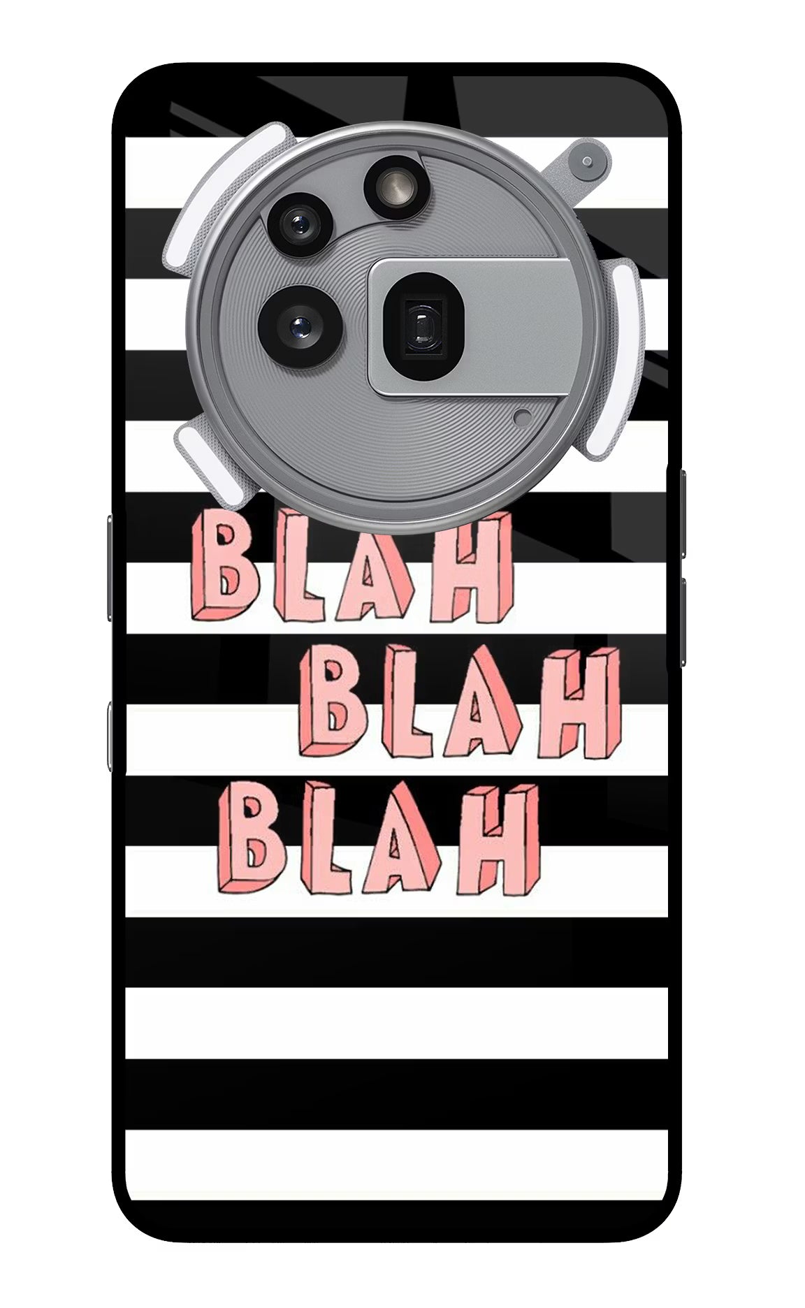 Blah Blah Blah Nothing Phone 3a Pro Glass Case Back Cover by Casekaro