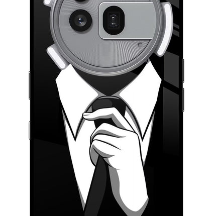 Black Tie Nothing Phone 3a Pro Glass Case Back Cover by Casekaro