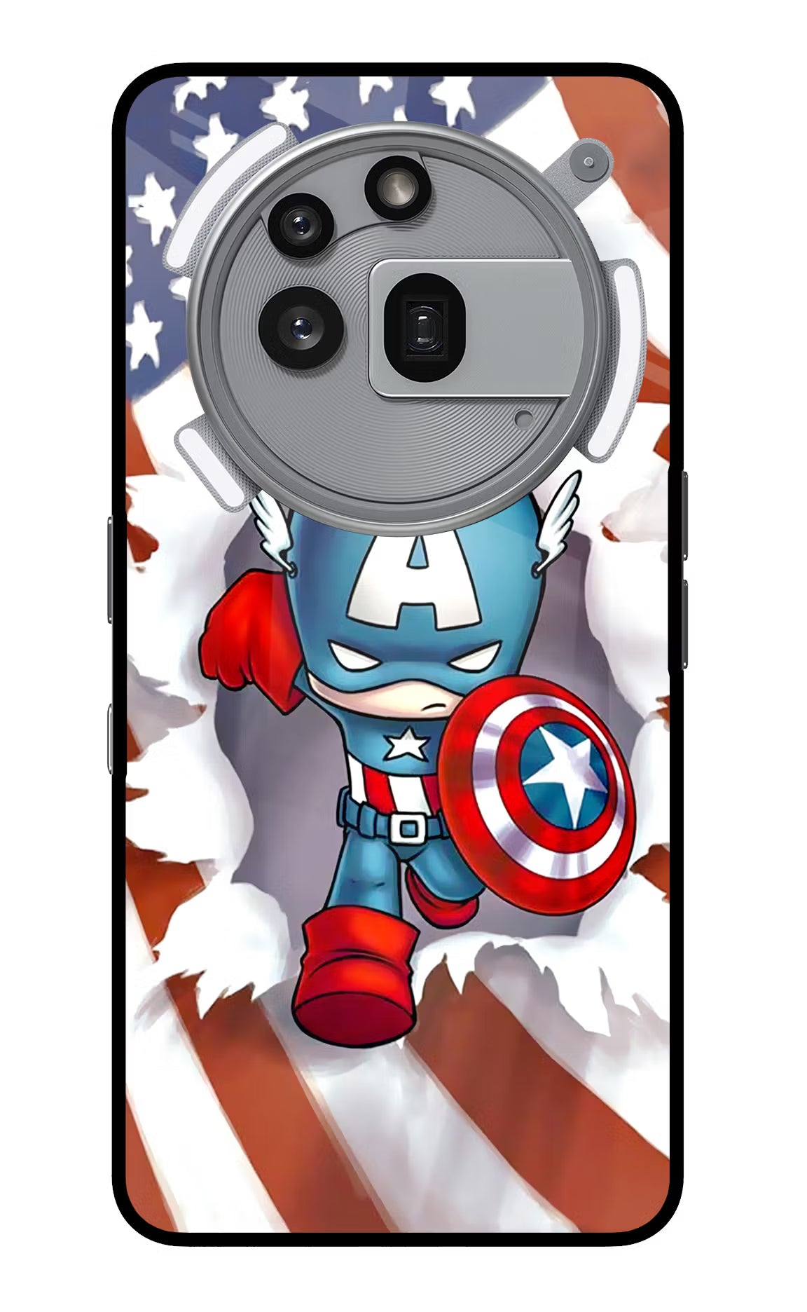 Captain America Nothing Phone 3a Pro Glass Case Back Cover by Casekaro