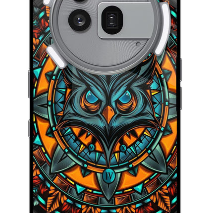 Angry Owl Art Nothing Phone 3a Pro Glass Case Back Cover by Casekaro