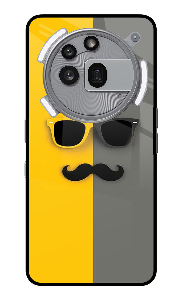 Sunglasses with Mustache Nothing Phone 3a Pro Glass Case