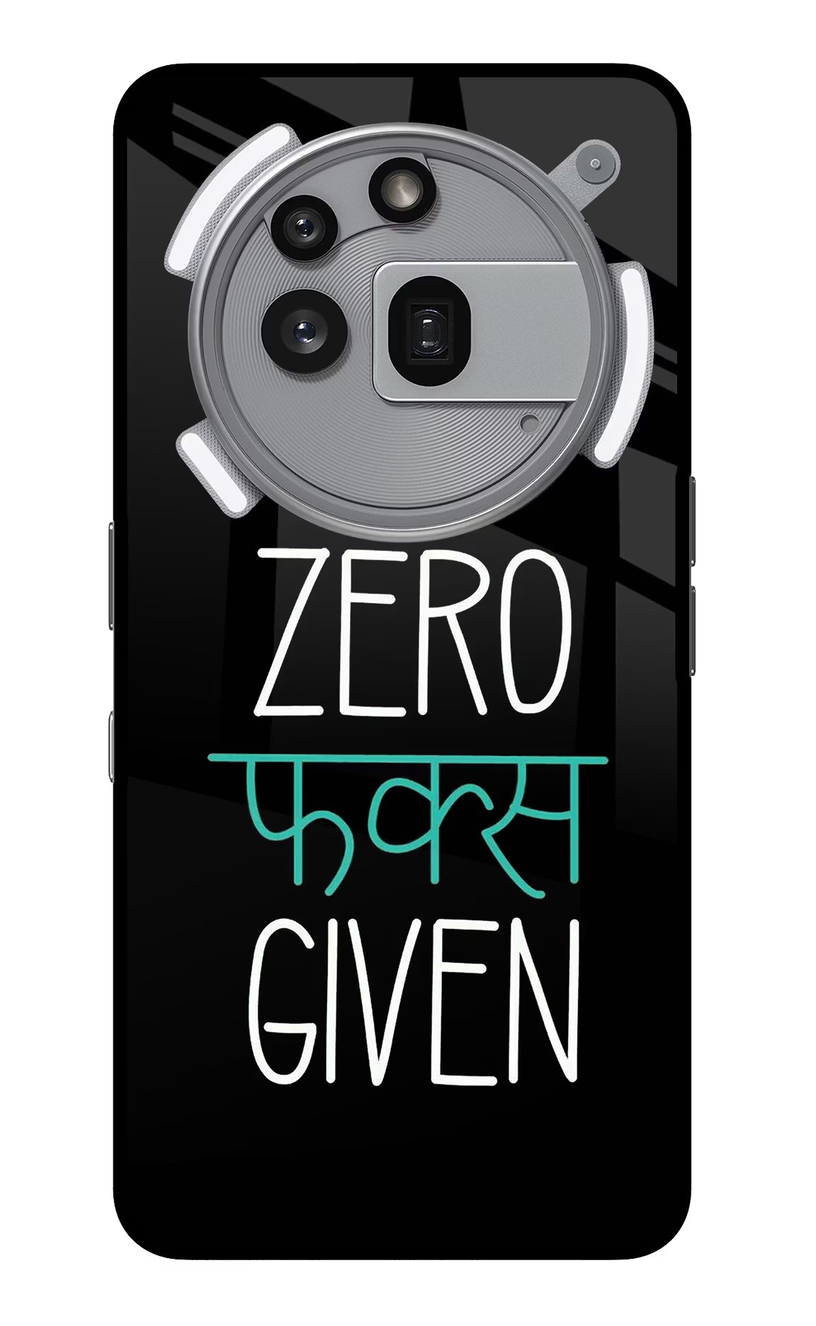 Zero Fucks Given Nothing Phone 3a Pro Glass Case Back Cover by Casekaro