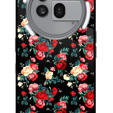 Rose Pattern Nothing Phone 3a Pro Glass Case