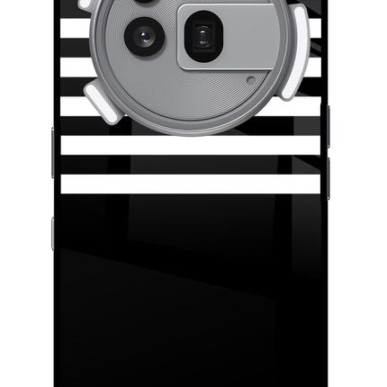 Black and White Print Nothing Phone 3a Pro Glass Case Back Cover by Casekaro