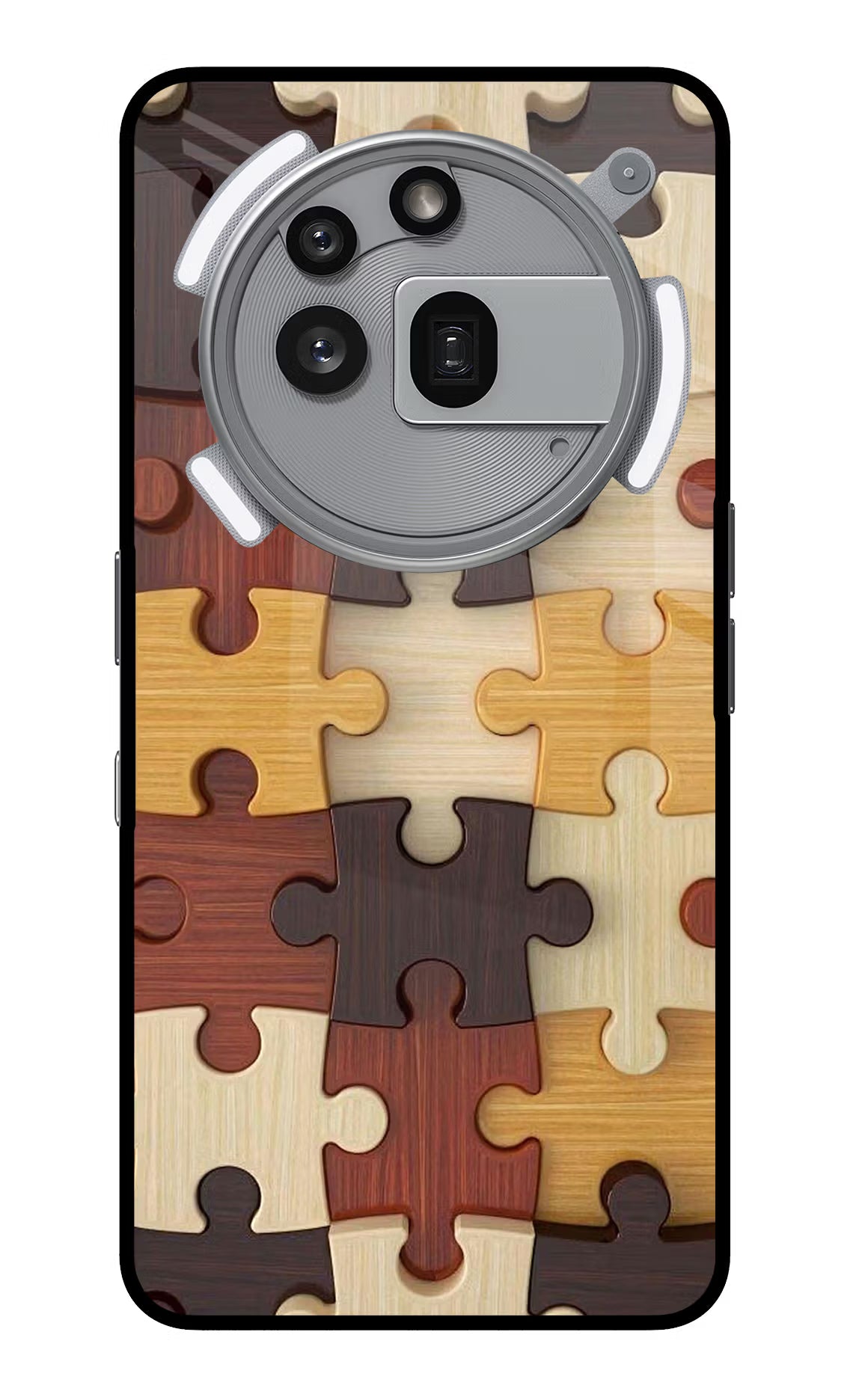 Wooden Puzzle Nothing Phone 3a Pro Glass Case