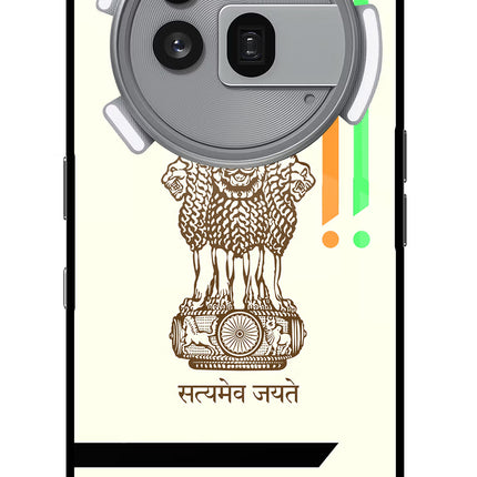 Satyamev Jayate Brown Logo Nothing Phone 3a Pro Glass Case