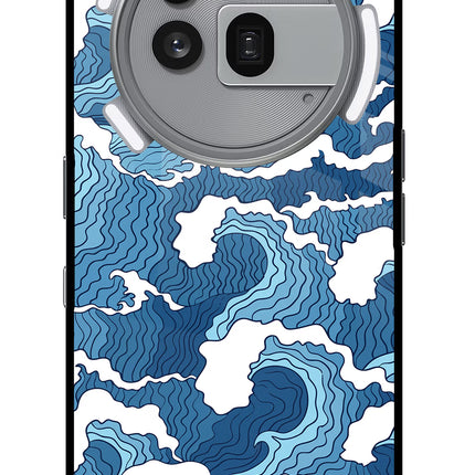 Blue Waves Nothing Phone 3a Pro Glass Case