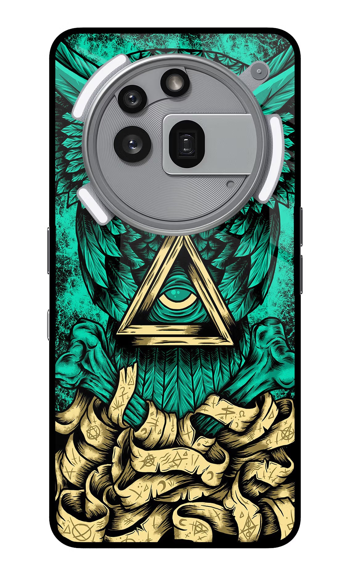 Green Owl Nothing Phone 3a Pro Glass Case Back Cover by Casekaro