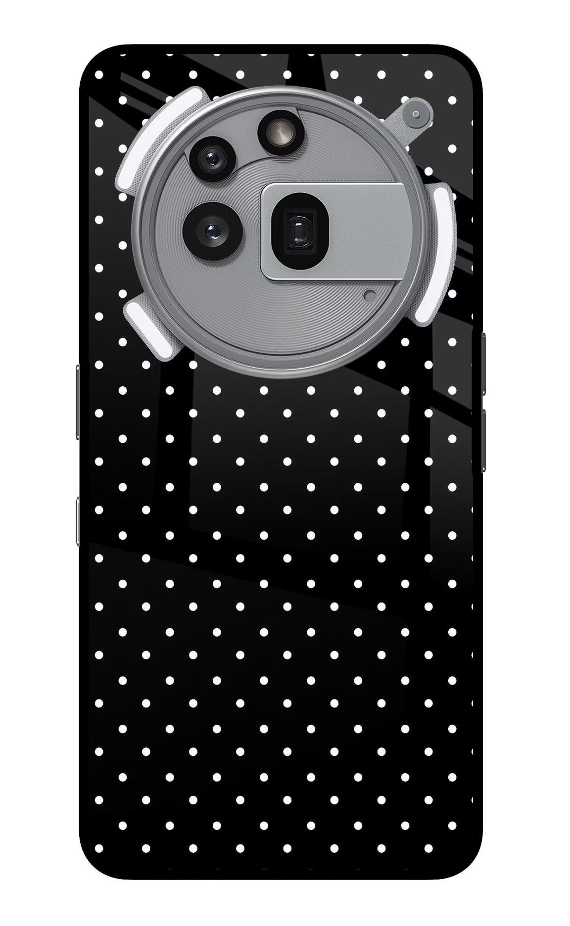 White Dots Nothing Phone 3a Pro Glass Case Back Cover by Casekaro