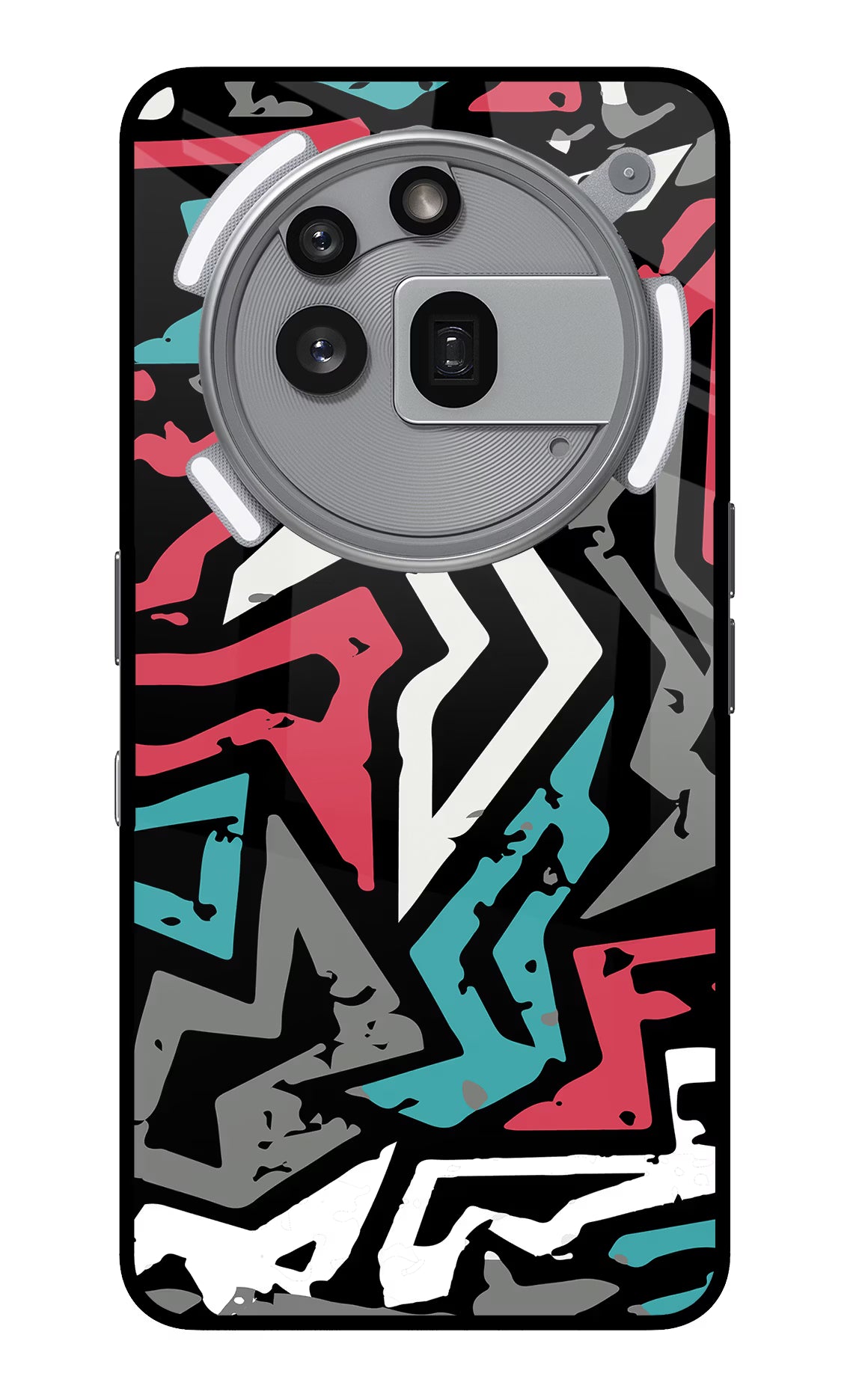 Geometric Graffiti Nothing Phone 3a Pro Glass Case Back Cover by Casekaro