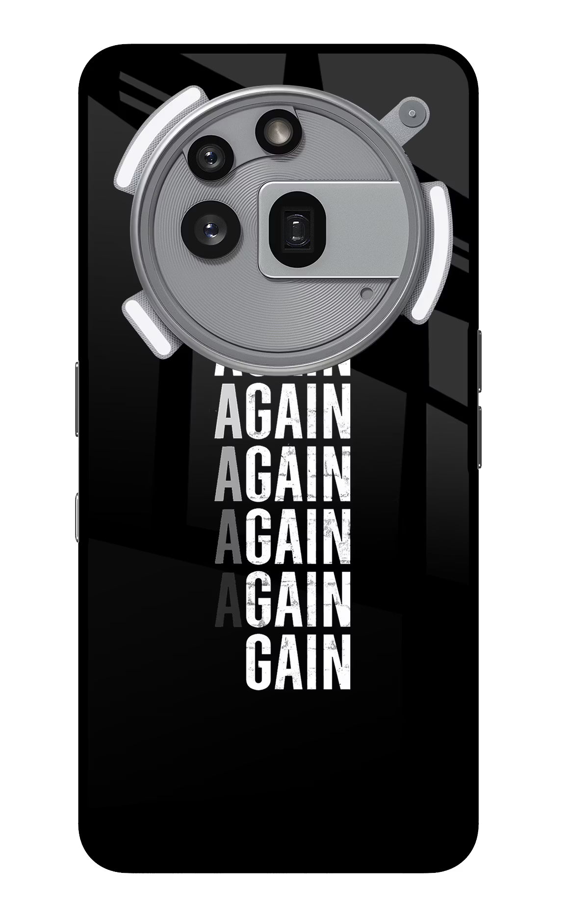 Again Again Gain Nothing Phone 3a Pro Glass Case Back Cover by Casekaro