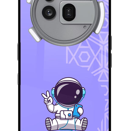 Cute Astronaut Chilling Nothing Phone 3a Pro Glass Case