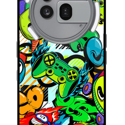 Game Doodle Nothing Phone 3a Pro Glass Case Back Cover by Casekaro