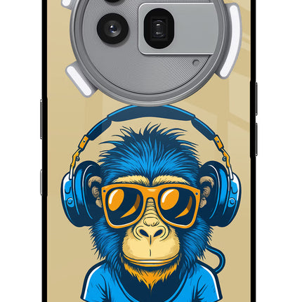 Monkey Headphone Nothing Phone 3a Pro Glass Case