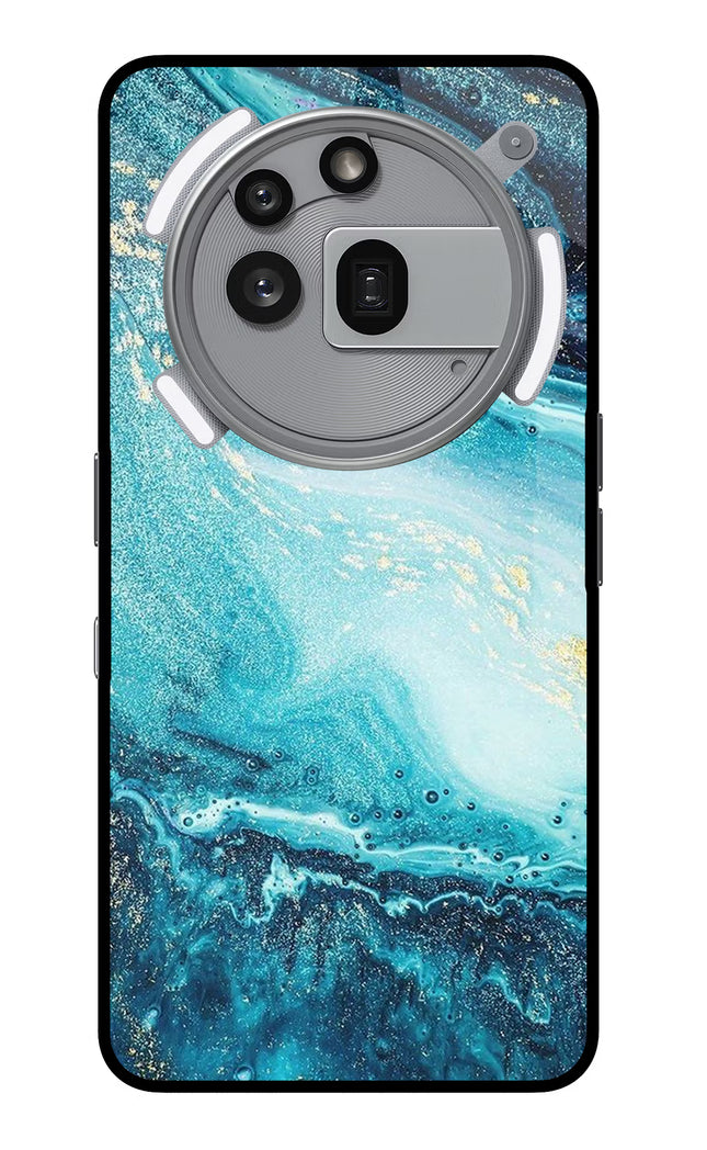 Blue Glitter Marble Nothing Phone 3a Pro Glass Case