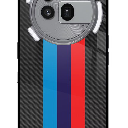 BMW Stripes Pattern Nothing Phone 3a Pro Glass Case Back Cover by Casekaro