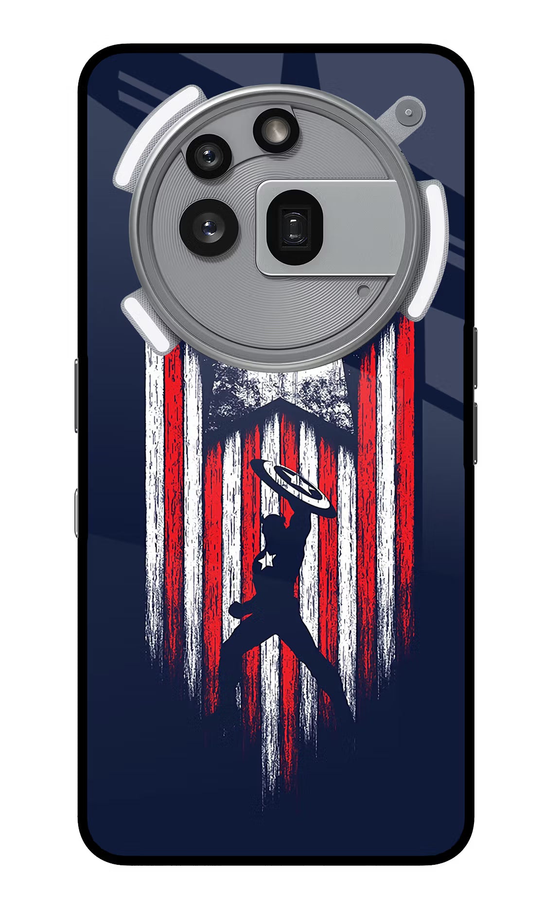 Captain America Marvel Art Nothing Phone 3a Pro Glass Case Back Cover by Casekaro