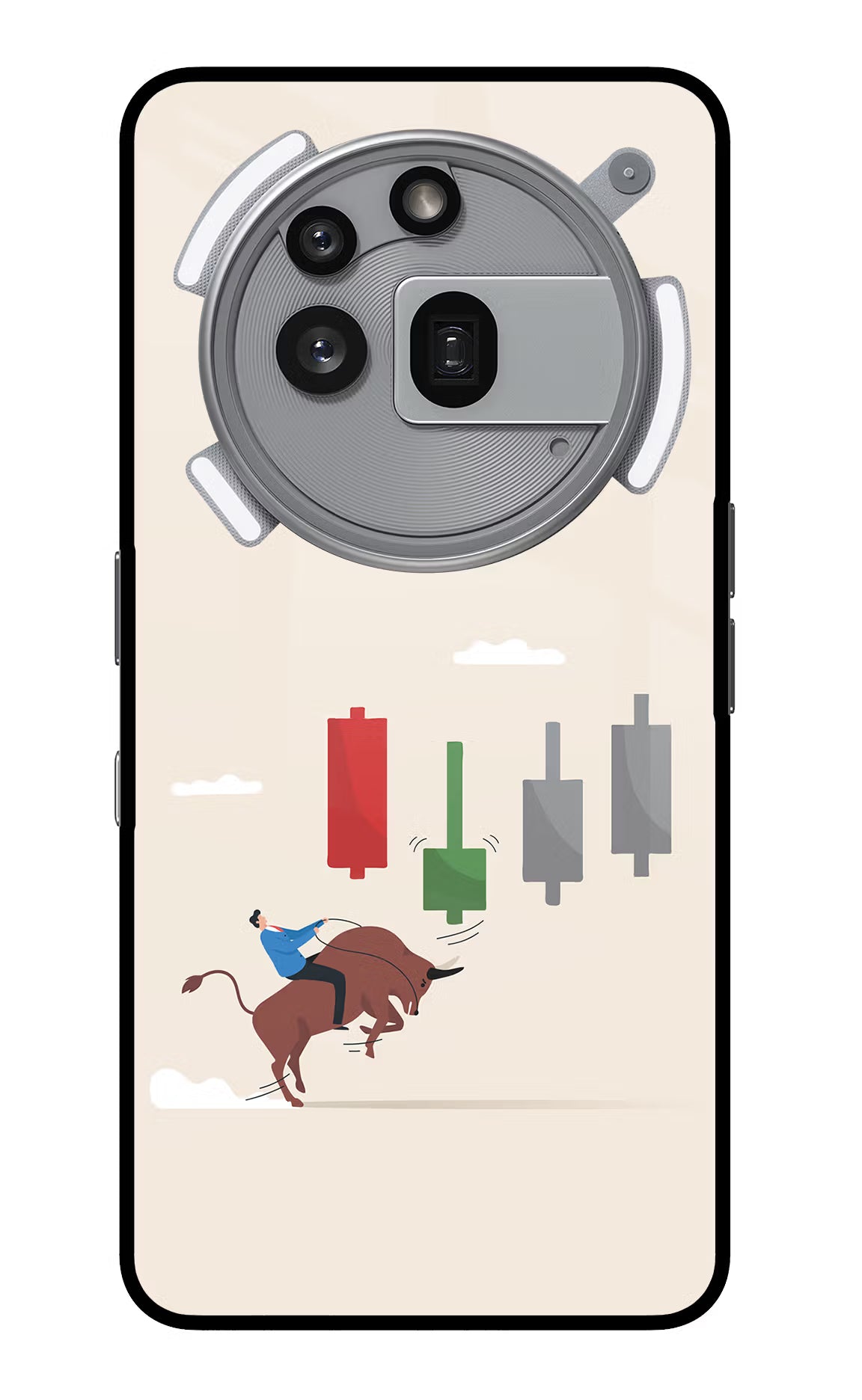 Bull Trading Momentum Nothing Phone 3a Pro Glass Case Back Cover by Casekaro