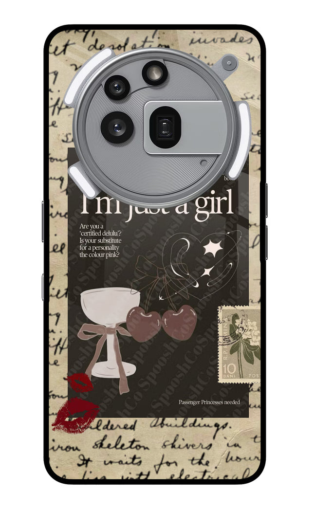 I am just a girl Nothing Phone 3a Pro Glass Case