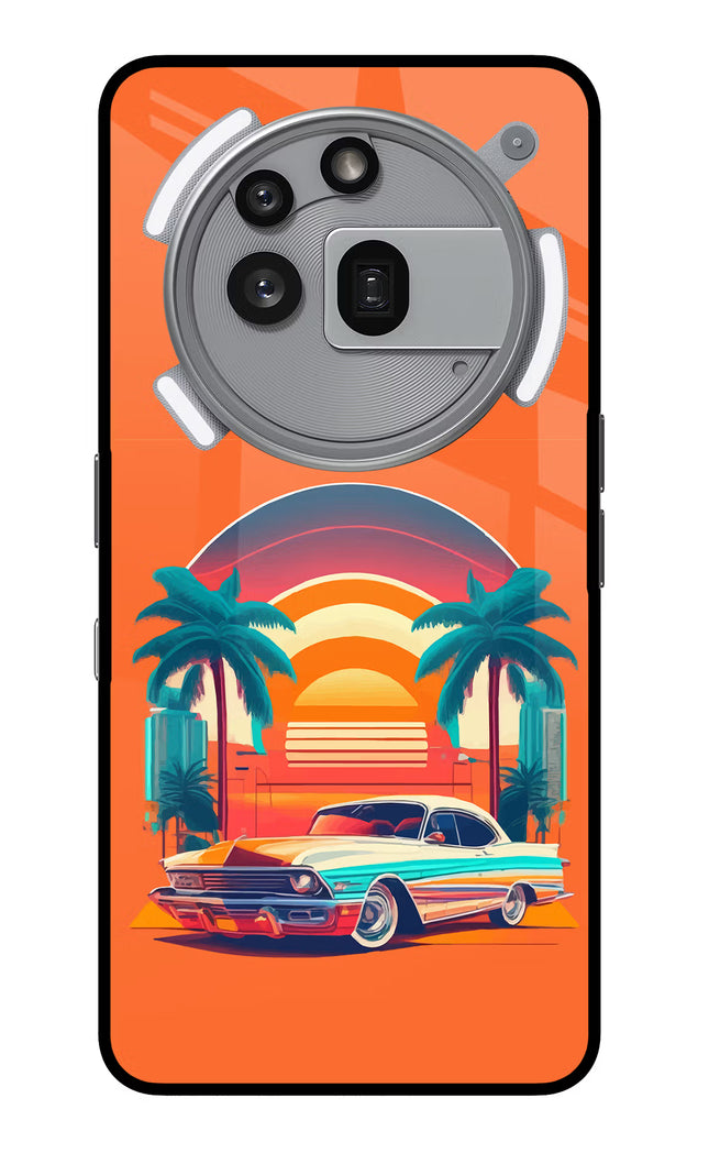 Palm Drive 80s Nothing Phone 3a Pro Glass Case