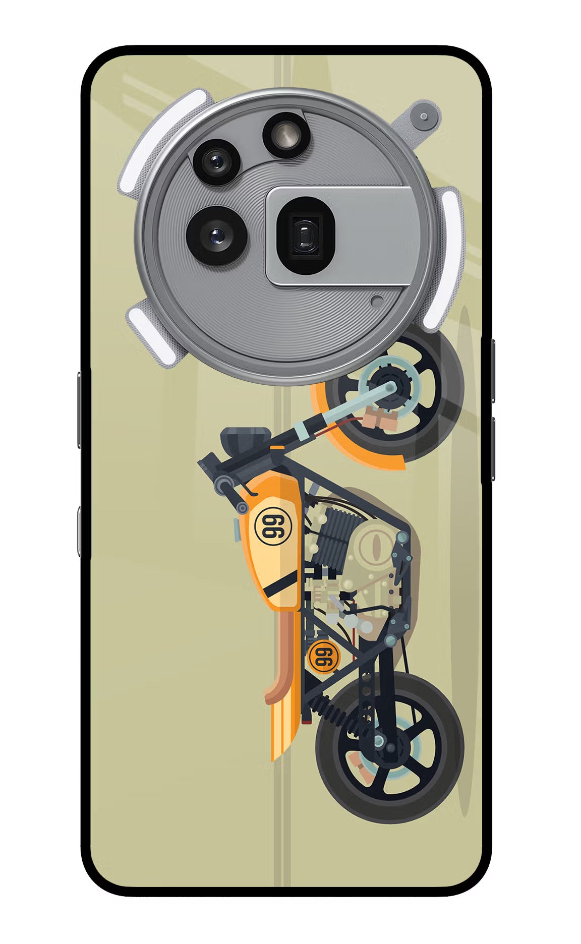 Vertical Speedster Nothing Phone 3a Pro Glass Case Back Cover by Casekaro