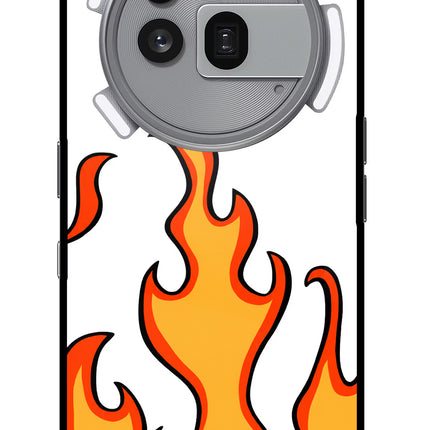 Fired Up – White Nothing Phone 3a Pro Glass Case
