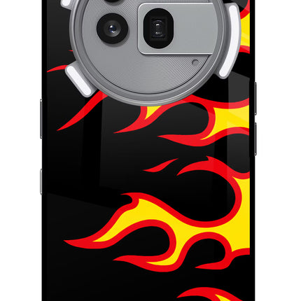Side Sweep Flames Nothing Phone 3a Pro Glass Case