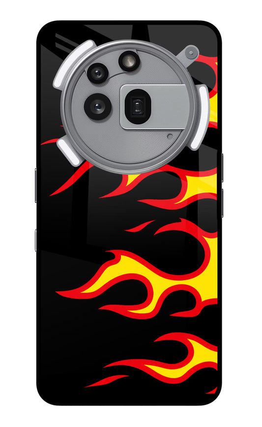 Side Sweep Flames Nothing Phone 3a Pro Glass Case
