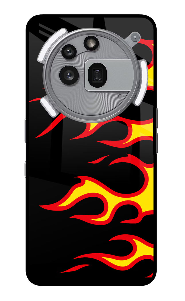 Side Sweep Flames Nothing Phone 3a Pro Glass Case