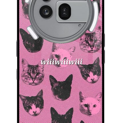 Pink Cats Nothing Phone 3a Pro Glass Case