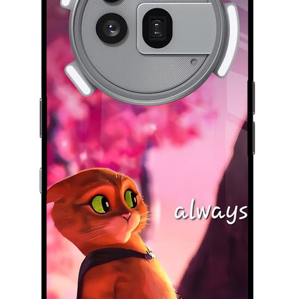 Always Cat Nothing Phone 3a Pro Glass Case
