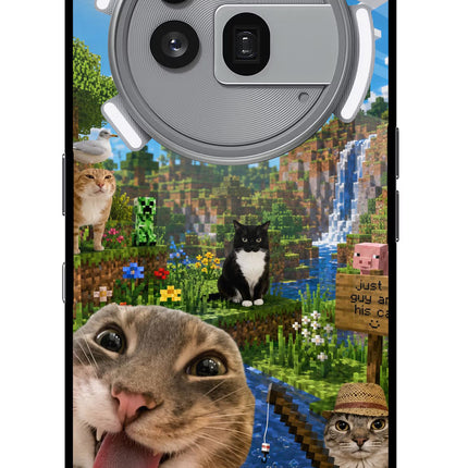 Minecraft Cat Chaos Nothing Phone 3a Pro Glass Case