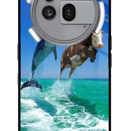 Dolphin vs Cow Nothing Phone 3a Pro Glass Case