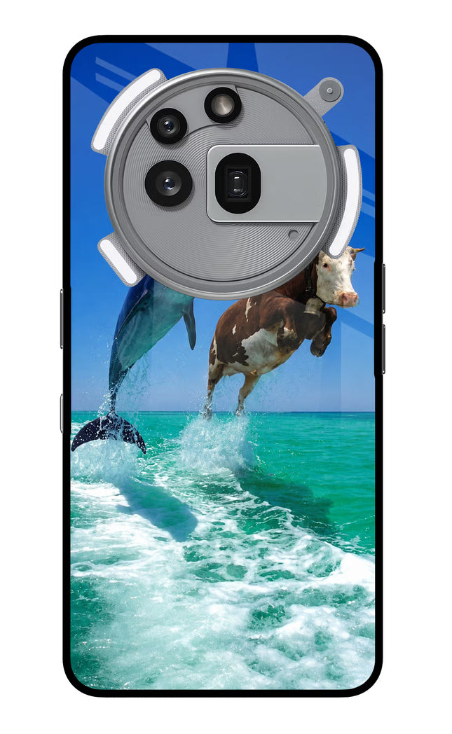 Dolphin vs Cow Nothing Phone 3a Pro Glass Case
