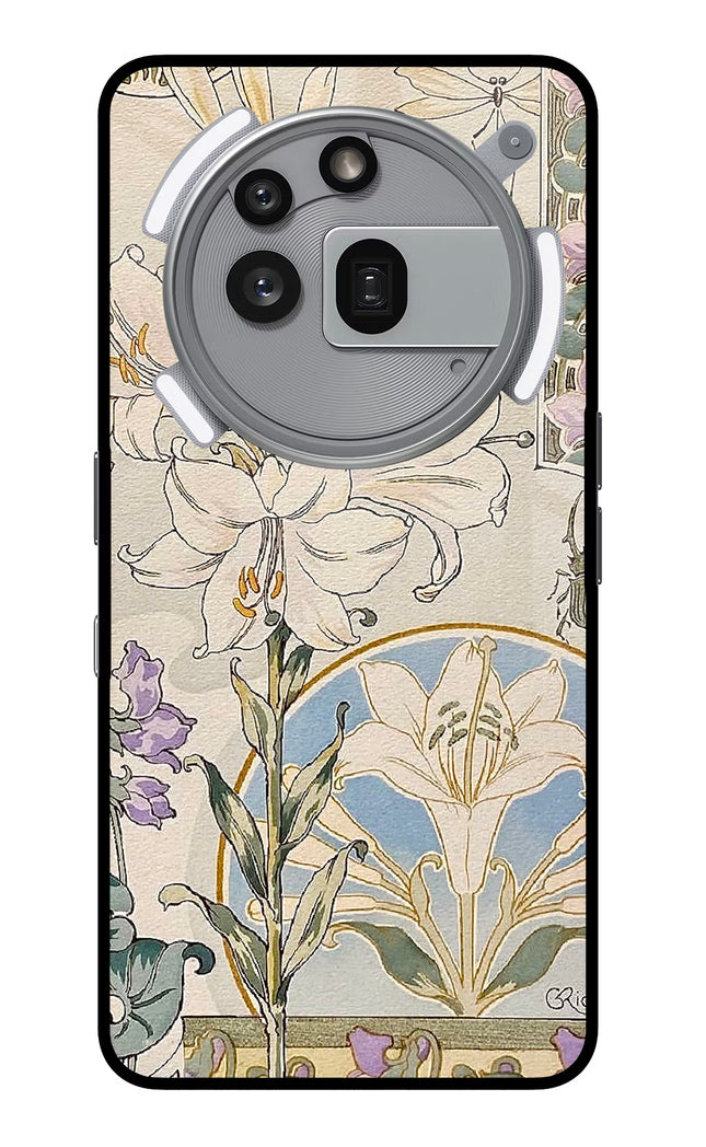 White Lily Nothing Phone 3a Pro Glass Case