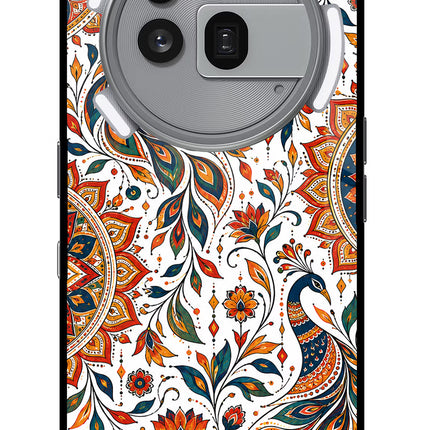 White Mayura Nothing Phone 3a Pro Glass Case