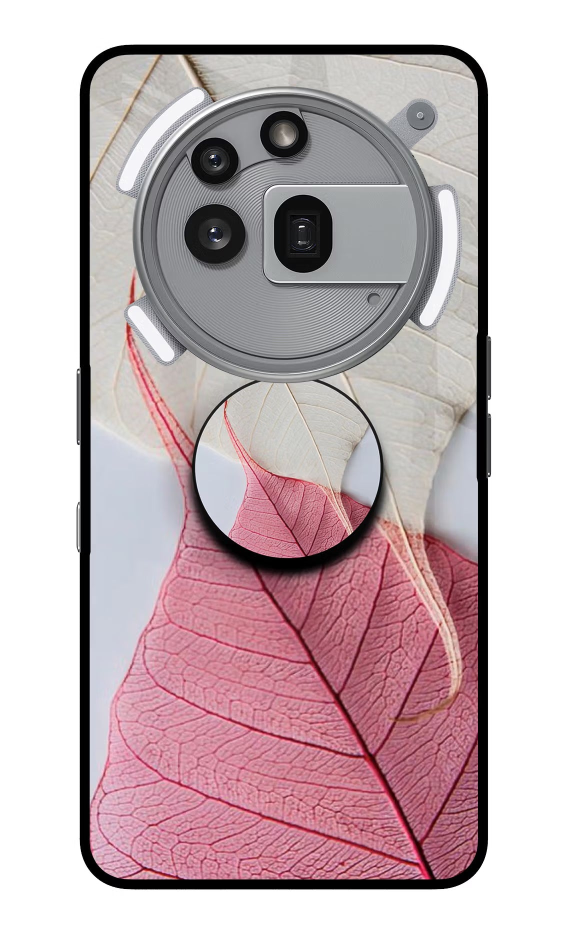 White Pink Leaf Nothing Phone 3a Pro Pop Case by Casekaro