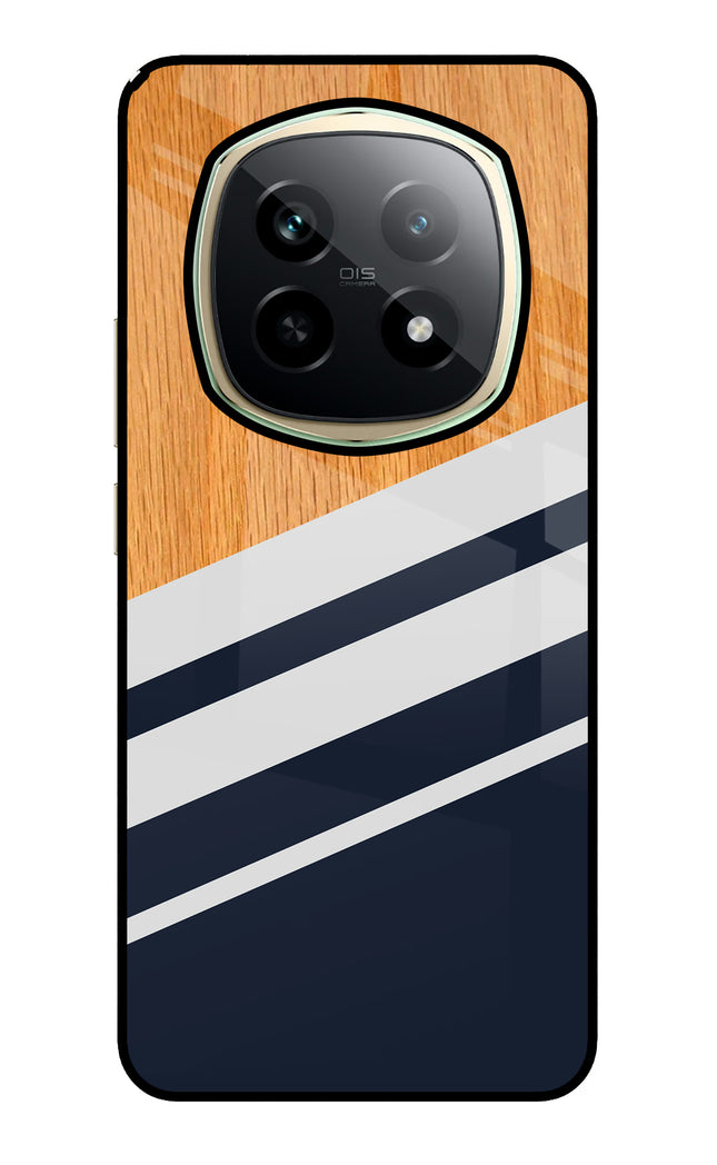 Blue and white wooden Realme P2 Pro 5G Glass Case Back Cover by Casekaro