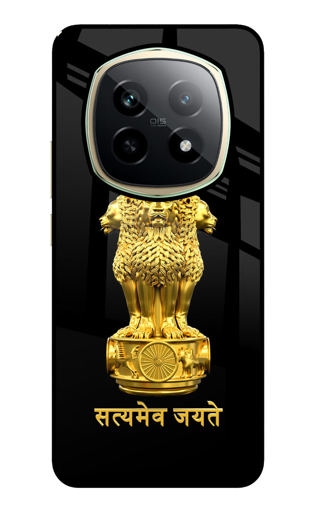Satyamev Jayate Golden Realme P2 Pro 5G Glass Case Back Cover by Casekaro